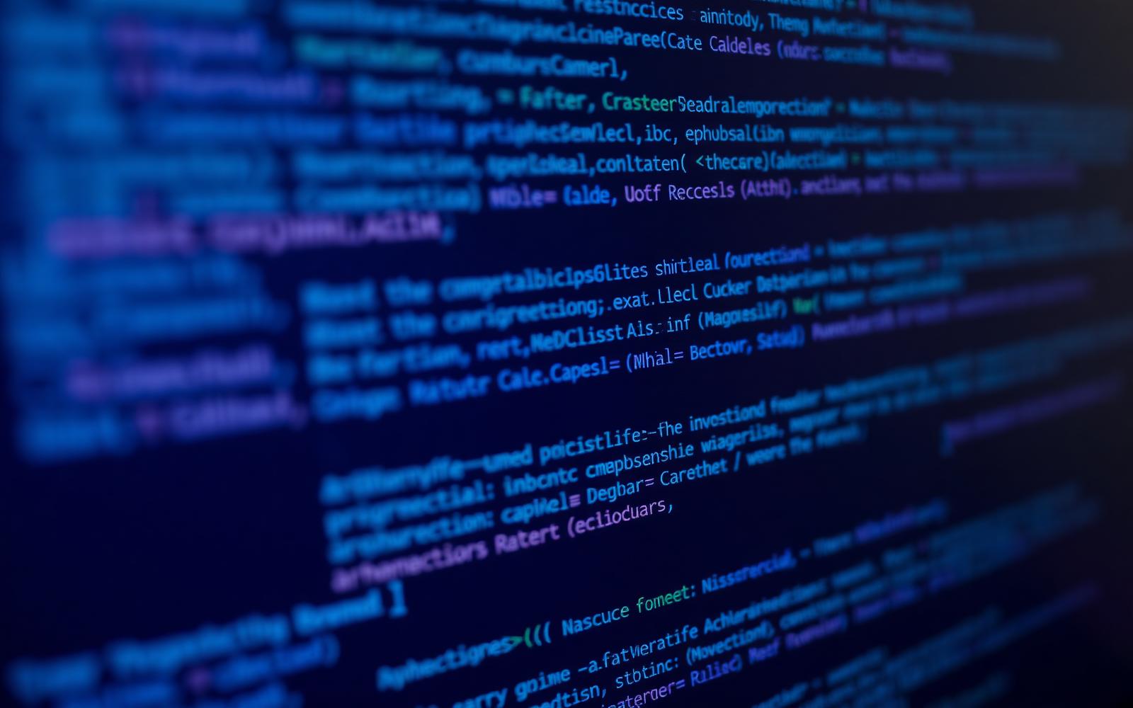 Source code on a developer screen